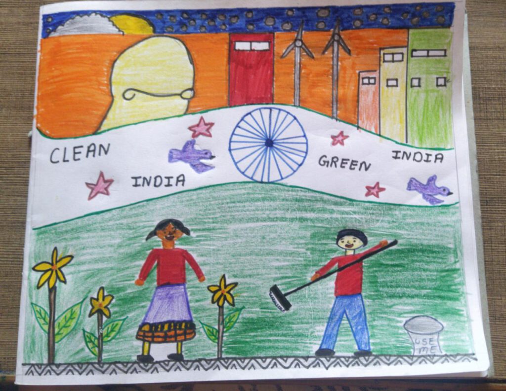 Green India, Clean India': Painting by Siddhanta Roy, Apeejay School, Nerul  – Apeejay Newsroom