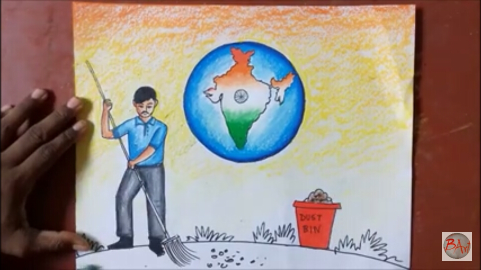 Swachh bharat abhiyan drawing||Nirmal Vidyalaya drawing step by  step||swachata painting - YouTube