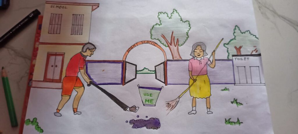 swachh bharat drawing colouring - Clip Art Library